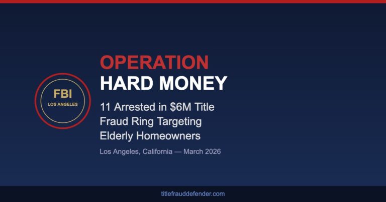 FBI Operation Hard Money — Title Fraud Ring Los Angeles
