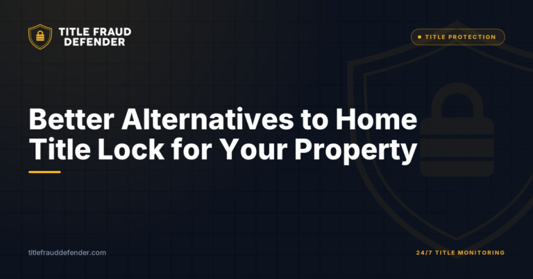 Better Alternatives to Home Title Lock for Your Property