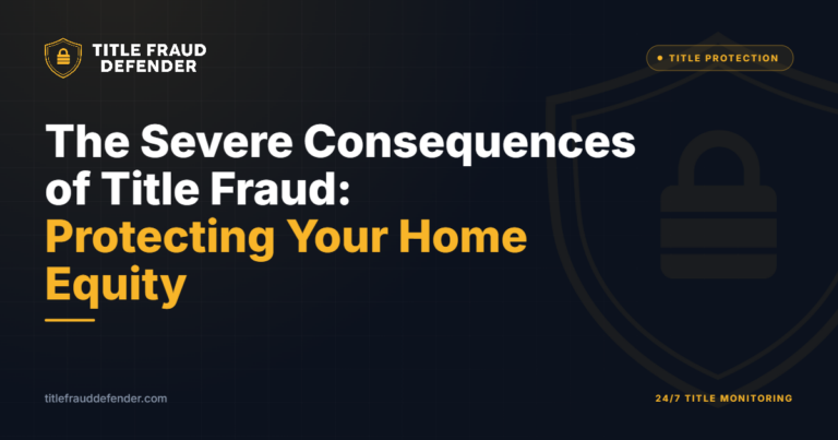 The Severe Consequences of Title Fraud: Protecting Your Home Equity