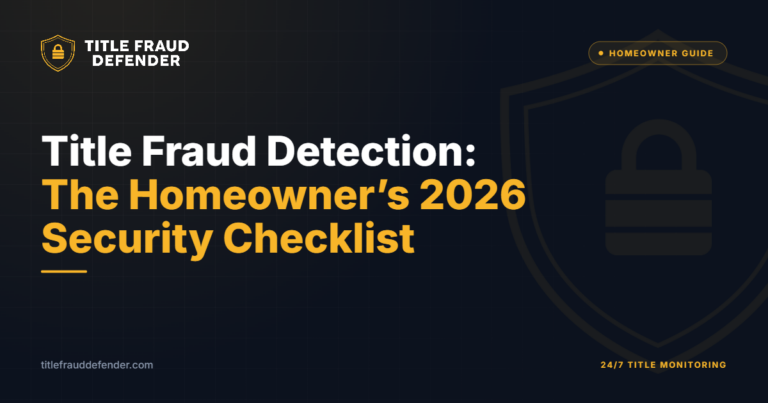 Title Fraud Detection: The Homeowner’s 2026 Security Checklist