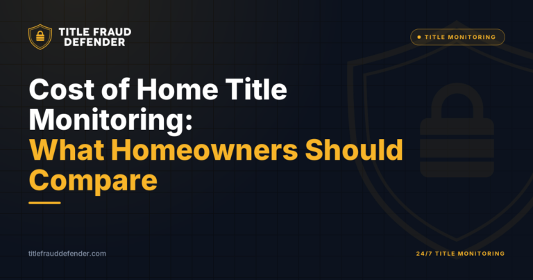 Cost of Home Title Monitoring: What Homeowners Should Compare