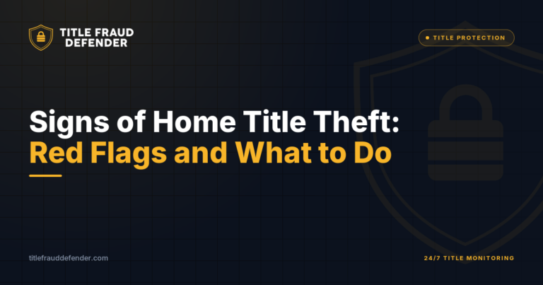 Signs of Home Title Theft: Red Flags and What to Do